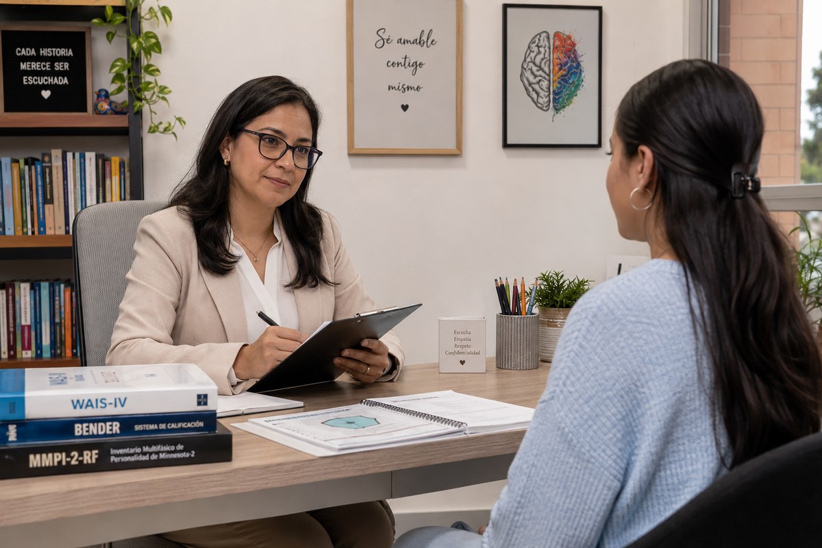 Profesional de Human Perú realizando evaluación psicológica