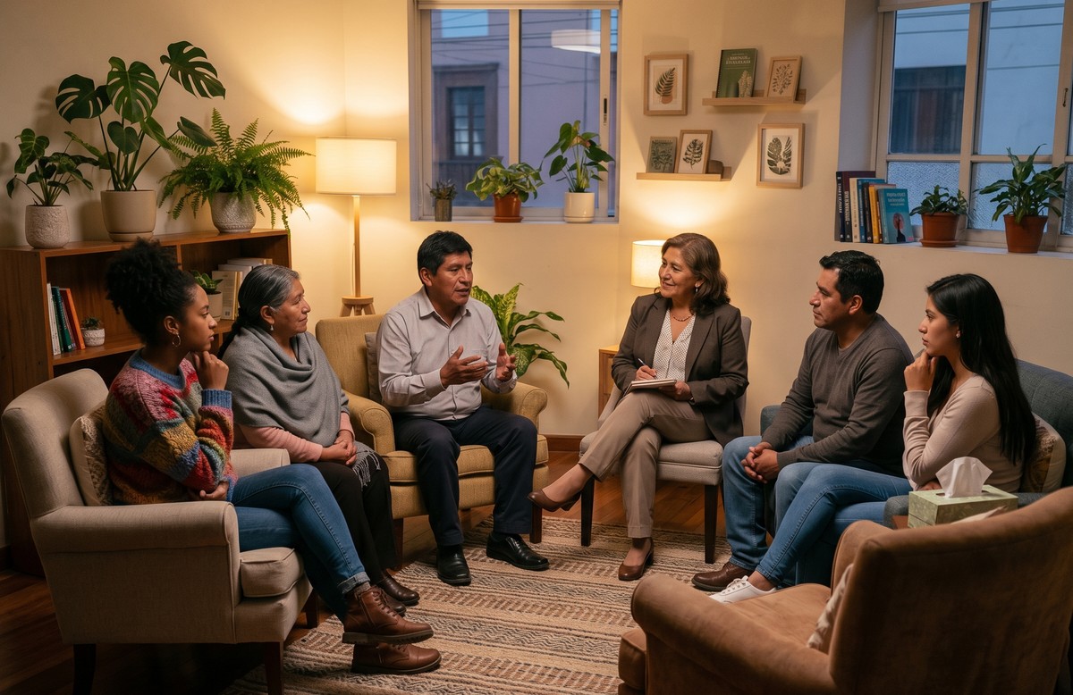Sesión de psicoterapia grupal en Human Perú